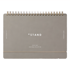 MIDORI +STAND 筆記本 A5/140頁 附橡皮筋, 1本, 十字點點 灰色