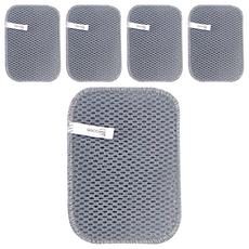 GGOOMIM 網狀洗碗布 15cm x 12cm 灰色, 5個, 1組