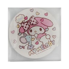 收納王妃 美樂蒂彩繪杯墊2入組 親親款 圓, 1組, 彩繪 白色