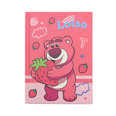 TOY STORY 玩具總動員 熊抱哥36K精裝日誌本 - 13.5x18x0.8cm 台灣製, 擁抱草莓 粉色, 2本