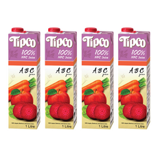 Tipco 100%ABC綜合果蔬汁 4瓶, 1L