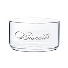 Homely Zakka 清新晨光英文字可堆疊玻璃碗 玻璃儲物罐, 歐式風格, 圓形, 直徑11cm 碗高6cm, 1個