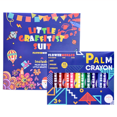 FLOWER MONACO 塗鴉套裝組 包含棕櫚蠟筆, 12色, 1組