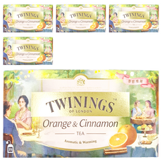 TWININGS 唐寧茶 香橙肉桂茶 茶包, 2g, 25包, 5盒