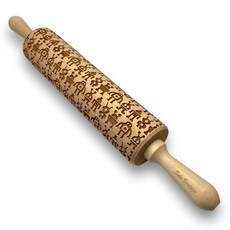 SOLO 歐洲家居 歐洲櫸壓紋擀麵棍 機器人, 1支