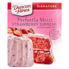 Duncanhines 草莓風味蛋糕粉 完美濕潤 草莓至尊, 432g, 1盒