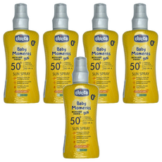 Chicco 嬰兒輕潤防曬噴液 SPF50+ UVA/UVB/紅外線防護, 150ml, 5瓶