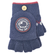 KOCOTREE 超Q翻蓋五指保暖手套, 均碼, 深藍宇航員