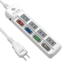 WeiTien 威電 4開4插座2P延長線 2.7m 125VAC 15A MAX 1650W, 白色, 1條