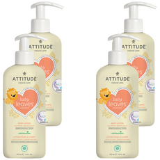 ATTITUDE 艾特優 嬰幼兒身體乳 梨花蜜 473ml, 4瓶
