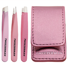 TWEEZERMAN 精緻迷你鑷子組, 斜口/尖頭/平口, 含收納皮套, 旅行組合, 1組