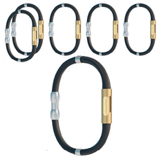 Ergotech 人因科技 Anion 負離子能量矽膠手環 黑色, 2000單位以上負離子 親膚抗敏 柔軟耐拉扯, 6條