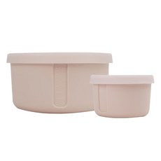 DIKE Warmth圓形矽膠保鮮盒 150ml + 400ml SGS食用級 鉑金矽膠 耐冷熱 可微波 HKS300 莓果粉, 2個容器 + 2個蓋子, 1組