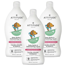 ATTITUDE 艾特優 嬰幼兒奶瓶餐具洗潔精, 700ml, 3瓶