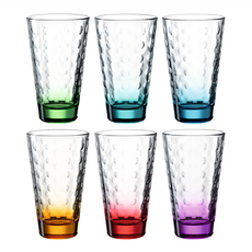 LEONARDO 里奧納多 花水釉光學浮面玻璃水杯 300ml 6入組, 透明, 1組