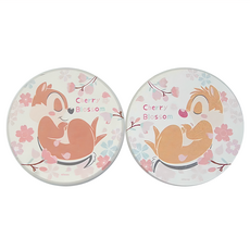 收納王妃 櫻花系列 珪藻土杯墊 圓形 2個, 午睡奇奇蒂蒂 白色, 1組