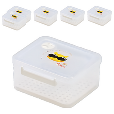 GIMI 吉米 透氣小保鮮盒 附網墊 1500cc, 6個, 1組