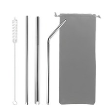 FUJI-GRACE 富士雅麗 316不鏽鋼雙U型開口吸管 台灣SGS認證 頂級食品等級 環保綠時尚, 1組, 4入