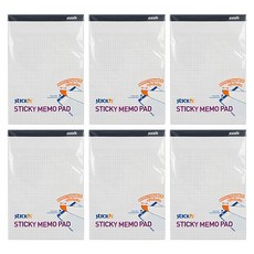 STICK'n筆記便條本 63004 10 x 7吋, 白色, 50張, 6本