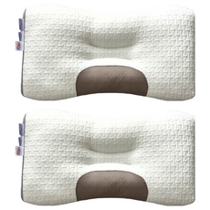 HONDONI 二代輕奢SPA按摩記憶枕, 大豆填充, 人體工學設計, 抗菌防蟎, 波浪款, 2個, 48 x 74cm