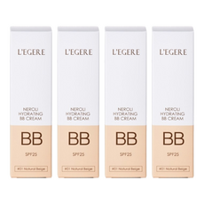 L'EGERE 橙花原液保濕BB霜 SPF25 遮蔽瑕疵 保濕提亮 毛孔隱形 物理防曬, #01 自然色, 25ml, 4條