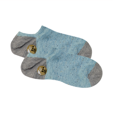 D&G BEAUTY 女款繽紛彩點直角低口襪 台灣製造, 淺藍色, 22~25cm