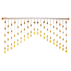 命運好好玩 李玉珮 化百煞五帝錢葫蘆珠簾 1.1kg, 透明 + 黃色, 1個