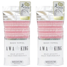 YOKOZUNA 橫鋼 超濃密起泡擦澡巾, 粉色, 1入, 2條