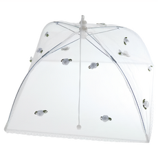 EXCELSA 方形摺疊桌罩 防蠅罩 防塵罩 蓋菜罩 小花 聚酯纖維 金屬材質, 1個