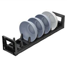 Mega 櫥櫃太空鋁碗盤收納架，碗架，40x9x8公分, 1個, 黑色