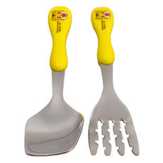 造型不鏽鋼餐具組, 巧虎 黃, 叉子+湯匙, 1組