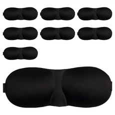 上手家居 3D立體無痕眼罩 黑色, 1組, 8個