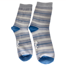 VOLA 維菈 百搭撞色條紋長襪, 22~26cm, 藍色