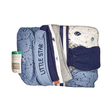 HUDSON BABY 彌月禮盒 新生兒帽子 + 防抓手套 8件組, 0~6個月, 外太空