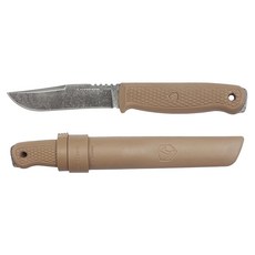 CONDOR Tool&Knife BUSHGLIDER 直刀 1095高碳鋼硬塑握柄 附刀鞘, 沙色, 1支