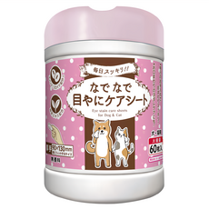 本田洋行 HONDA YOKO 犬貓專用眼部清潔濕巾 無香 溫和清潔 寵物眼部護理, 1罐, 60張