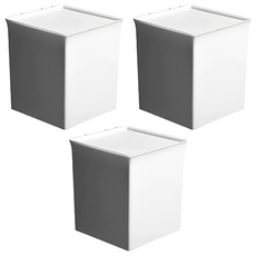 SHCJ 生活采家 TagBox 標籤分類防塵儲物盒 14 x 13.3 x 14.7cm 2.2L 3個, 翻蓋大號 白色, 1組