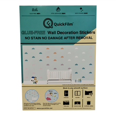 QuickFilm 靜電無痕隨變貼壁貼 雲朵, 粉紅色 + 紫色, 60個