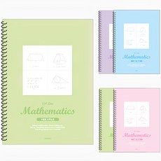 Penpia 3000 4分割數學活頁線圈筆記本, 5個, 顏色隨機