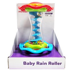 Miniland 沙沙雨聲滾輪 有趣聲響 刺激視覺、聽覺和觸覺 安撫寶寶情緒 堅固耐摔, Multicolor, 1個