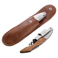 PUSH! 實木手柄不銹鋼多功能開瓶器, 天然影木款, 1個