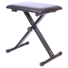 iCLIP 三段式調整電子琴椅 可摺疊設計方便攜帶 柔軟皮革 久坐舒適 防滑耐用, 黑色, 1個