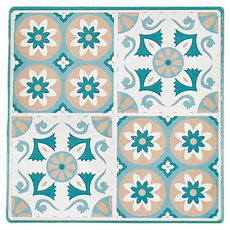 KitchenCraft 石陶杯墊 軟木防滑 四格青花, 四格青花 多色, 1個