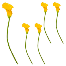 Floral M 花藝 仿真花 氣質仙女海芋花材, 5個, 黃色