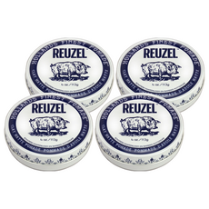 REUZEL 白豬強力黏土級水性髮泥 Clay Matte Pomade, 中等強度定型，打造低光澤休閒蓬鬆油頭，清新香草薄荷香型, 113g, 4罐