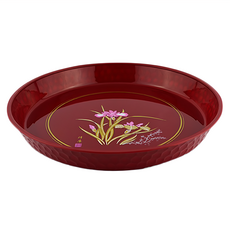 美耐皿 蘭花茶盤 33公分 紅色 茶具配件 泡茶用具, 1個