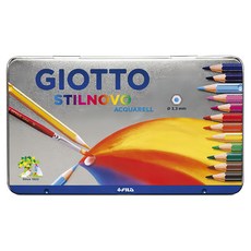 GIOTTO STILNOVO 水溶性彩色鉛筆 鐵盒款, 12色, 1盒