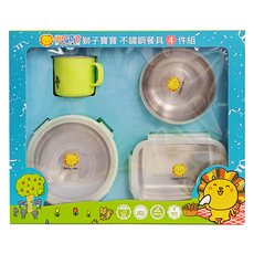 Baby ..., 小餐碗直徑12.2 x 5.5cm 260ml + 大餐碗直徑14.5 x 7.3cm 460ml + 餐盒16.3 x 12 x 5cm 310ml + 水杯直徑7.4 x 6.5cm 150ml, 綠色, 1組