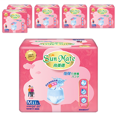 Sun Mate 尚美德 成人褲型紙尿褲 復健方便褲, 6包, M, 11片