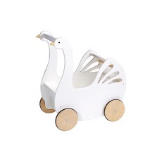 tender leaf 白雪天鵝漫步推車, 1個, 白色 + 木色